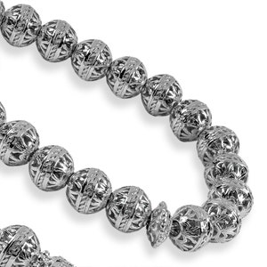 Gouden filigraan handgemaakte tasbeeh, tasbih, misbaha, moslimrozenkrans, sibha, tesbih, sterlingzilver gebed 7 mm 33 stuks ronde zorgkralen afbeelding 8