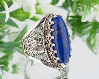 【TEMPLE OF THE SUN】Lazuli シルバーリング/天然石/COSMO Lazuli Ring Silver – Temple of the Sun Jewellery