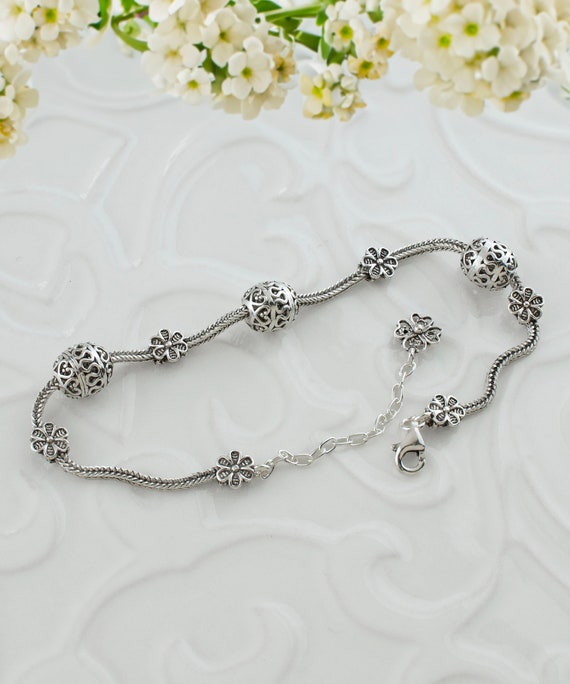 TATIANA☆[Silver925] Mini Heart Clear Beads Bracelet s-l1200.jpg