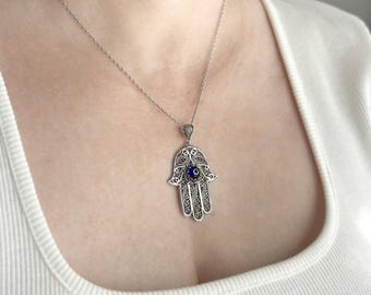 Argento Sterling Turchese Triplo Ovale Pendente e Collana Fatto A Mano