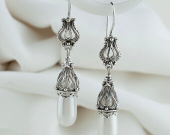 Orecchini Pendenti Goccia In Argento 925 Con Zirconi - Stile Boho A Doppia Torsione - Foto 5