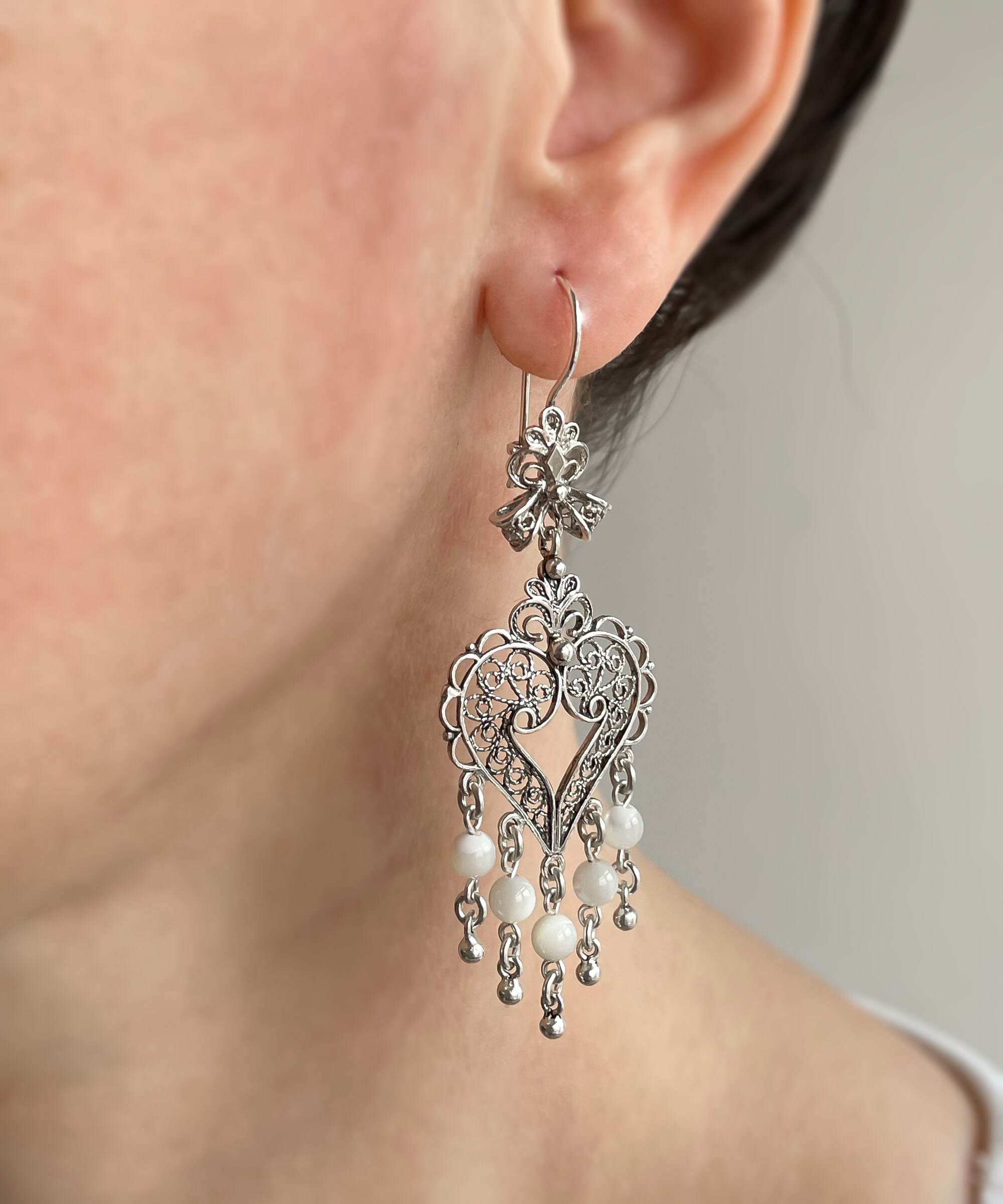 ■ENGBROX■ silver925 poetry heart pearl earring EBEA23052 Baroque Heart Pearl Earrings – Fairysbox