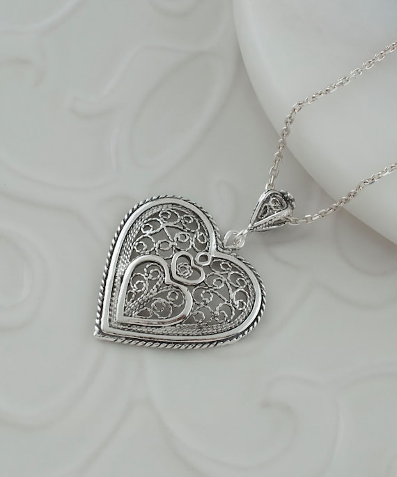 アクセサリー Vintage Sterling Heart Charm Necklace il_fullxfull.5731821966_q7q8.jpg