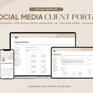 Notion Template Social Media Manager Planner | Client Portal, Notion ...