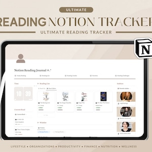 Notion Reading Planner | Reading Journal, Reading Templates, Notion Templates, Reading Log, Book Tracker, Book Review | Personal Notion