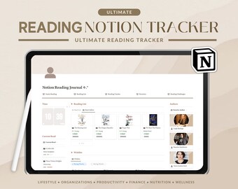 Notion Reading Planner | Reading Journal, Reading Templates, Notion Templates, Reading Log, Book Tracker, Book Review | Personal Notion