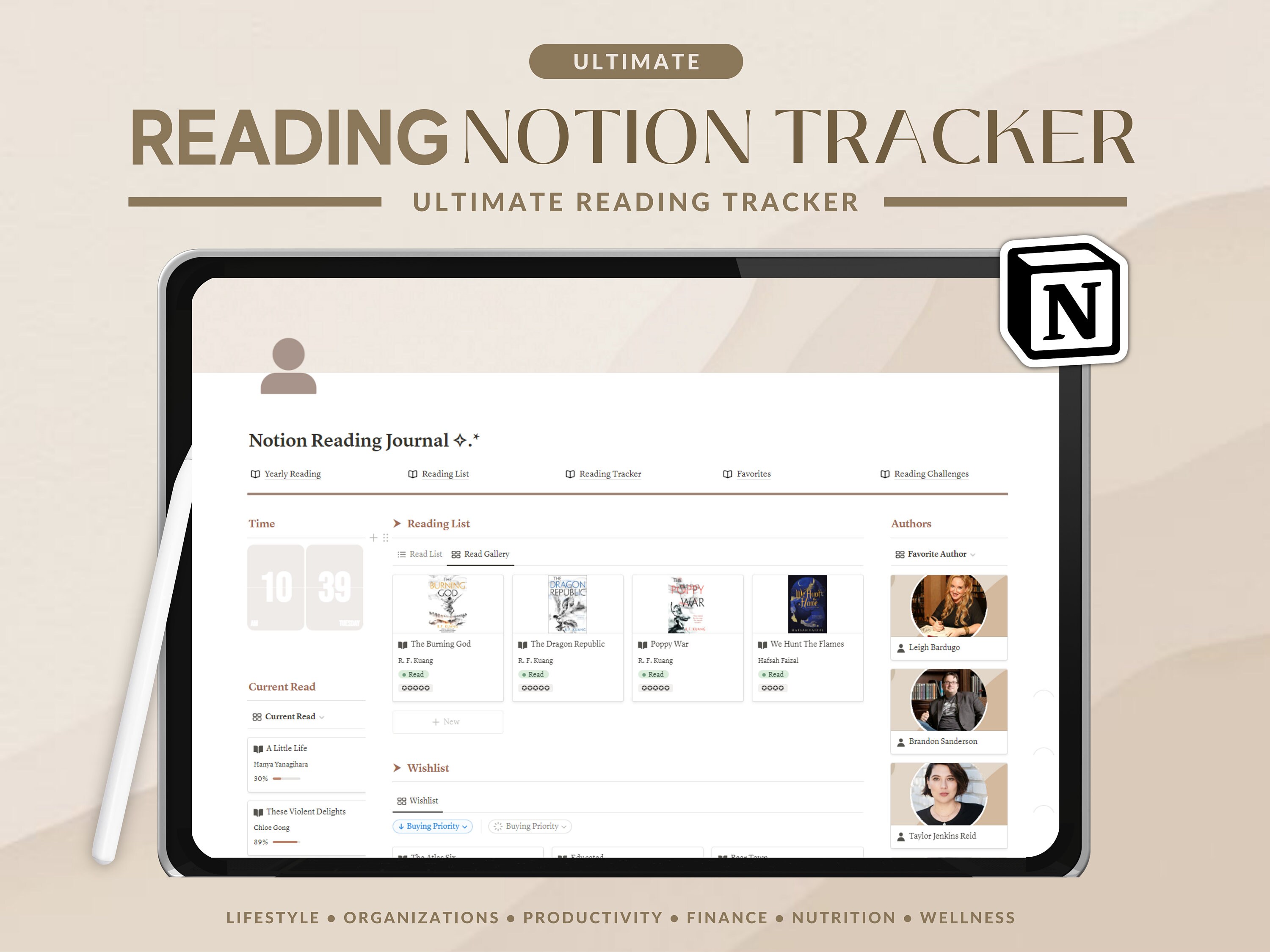 Notion Reading Notes Notion Reading Planner | Reading Journal, Reading Templates, Notion ...