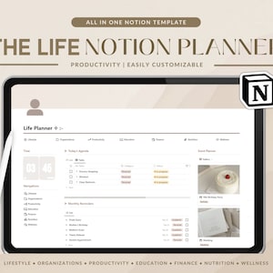 Notion Template Planner | Notion Dashboard | Student Notion Template | ADHD Notion | All in One Notion | Finance Tracker, Fitness, Nutrition