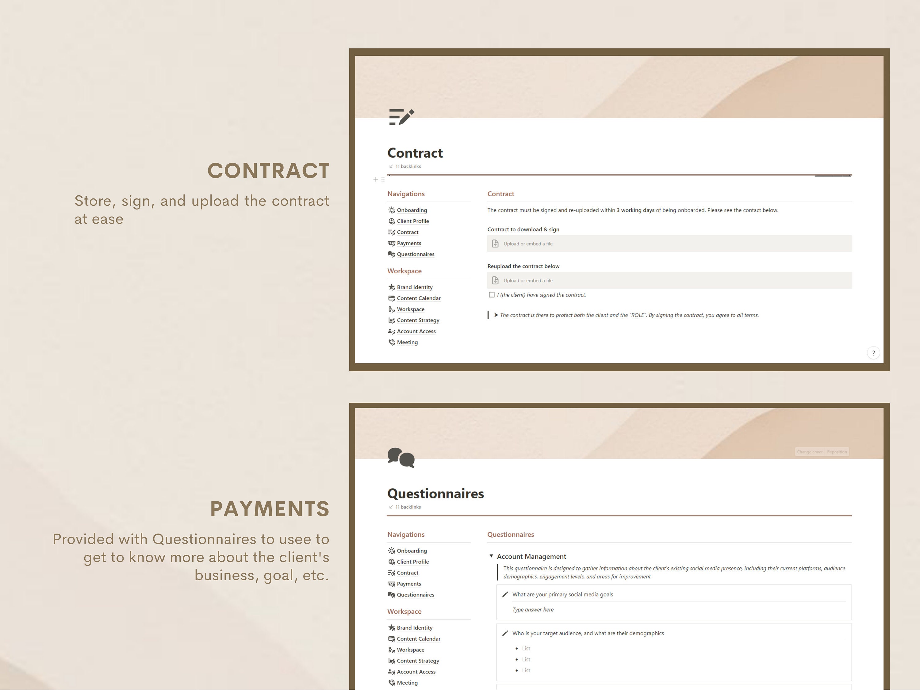 Notion Template Social Media Manager Planner Client Portal - Etsy