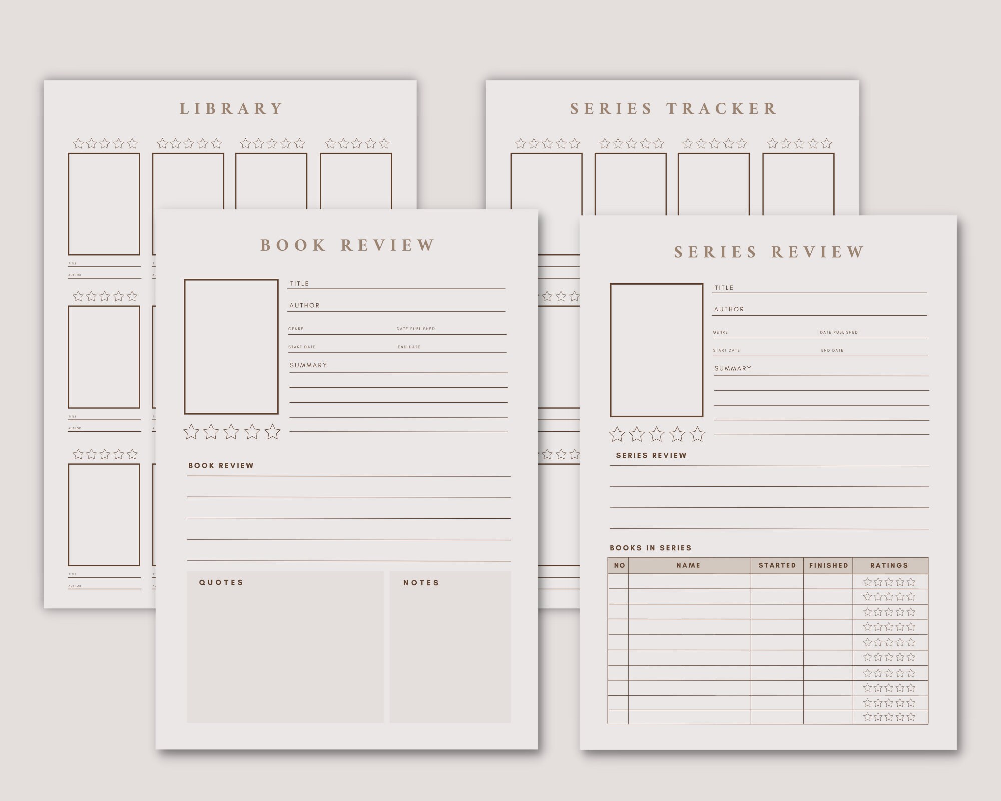 PR161 - The Book Log - Printable Insert – My Minimal Planner
