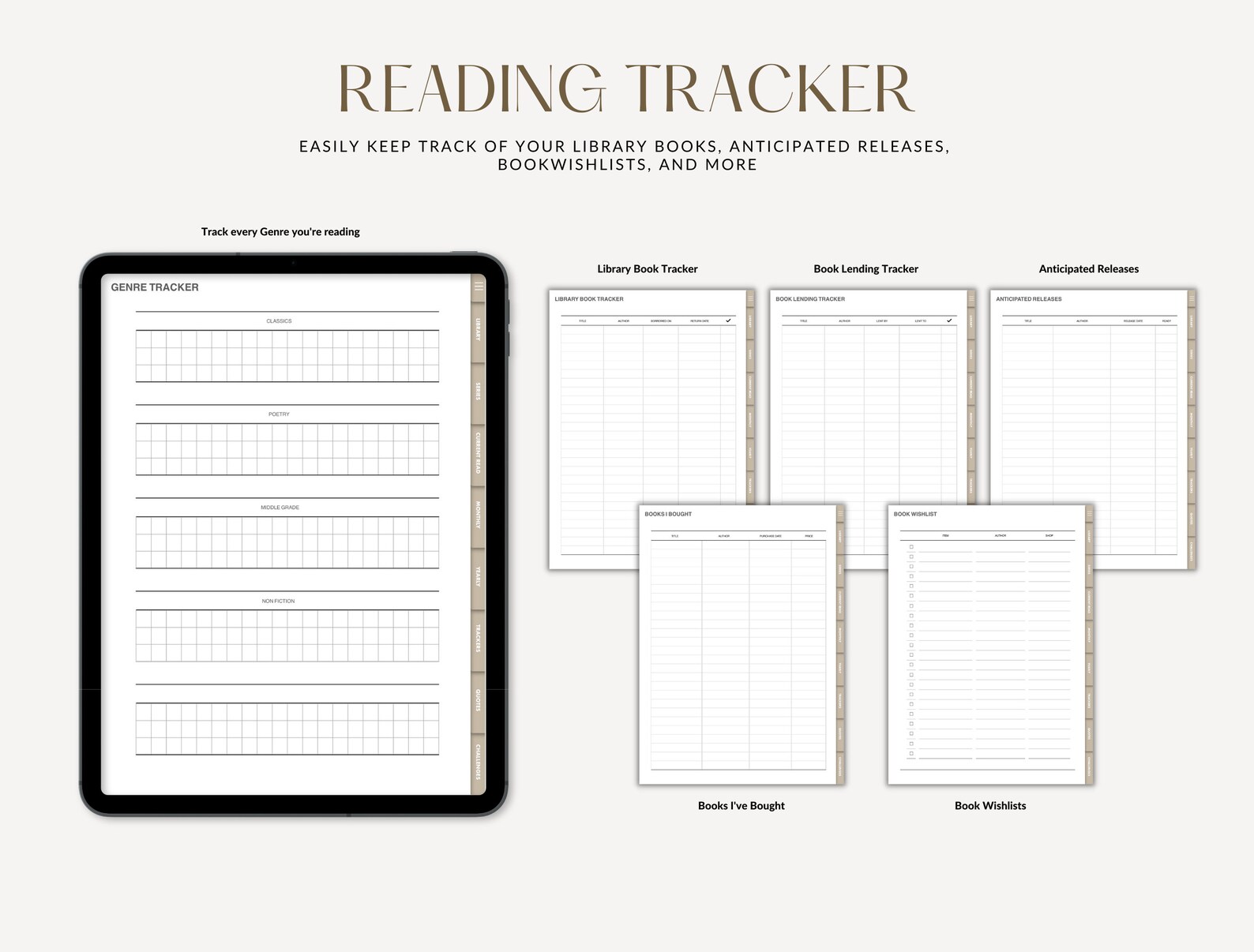 Digital Reading Journal Digital Reading Planner Minimalist Etsy