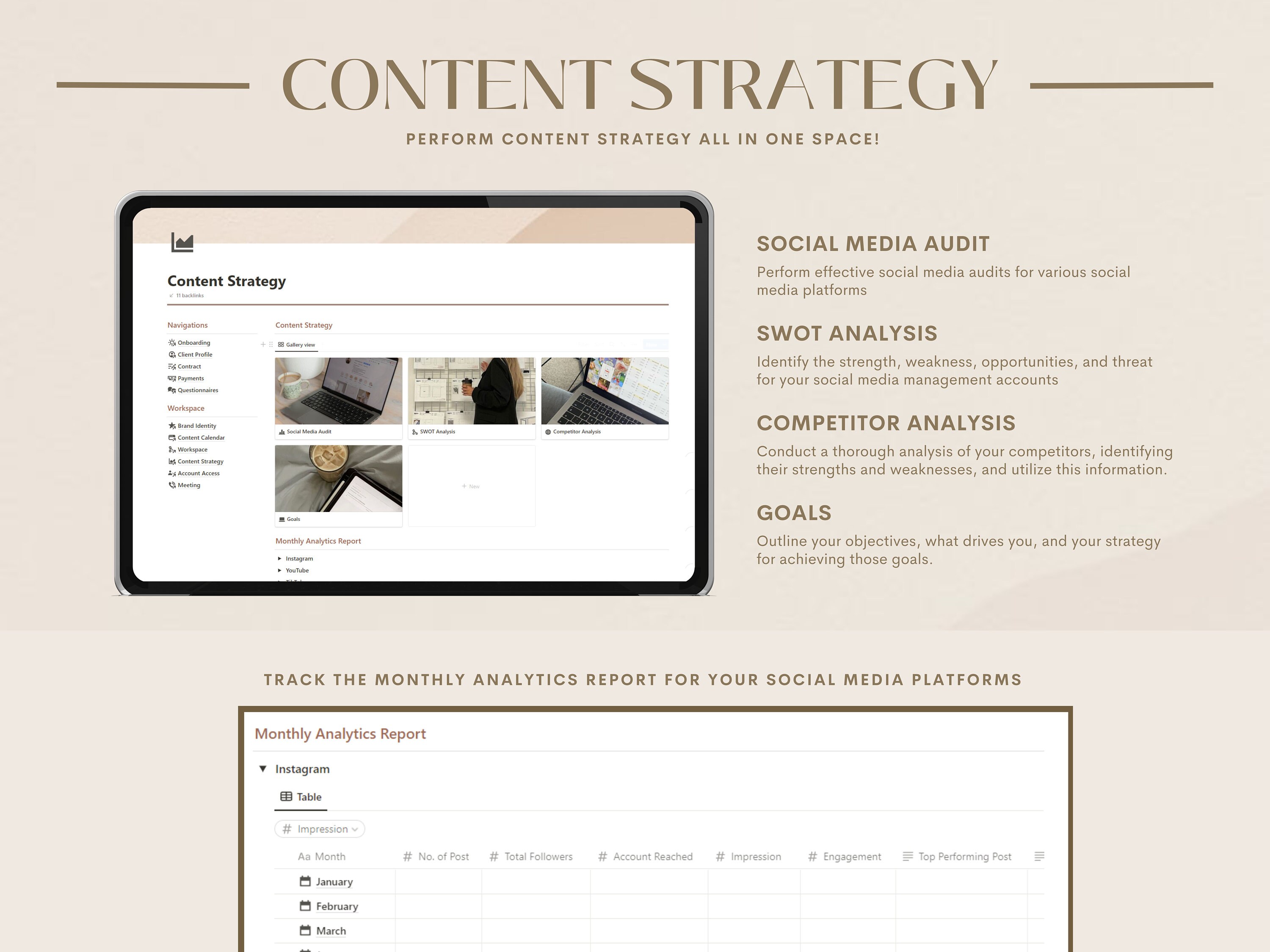 Notion Template Social Media Manager Planner Client Portal - Etsy