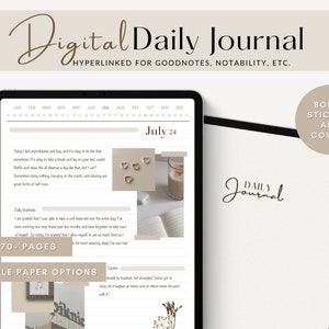 Digital Daily Journal | 365 Pages Journal for iPad | Digital Journal, Digital Daily Planner, Hyperlinked | Goodnotes and Notability Journal