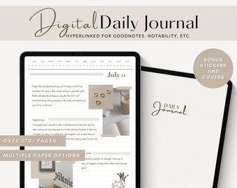 Digital Daily Journal | 365 Pages Journal for iPad | Digital Journal, Digital Daily Planner, Hyperlinked | Goodnotes and Notability Journal