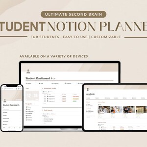 Notion Template Student Planner | Academic Planner Notion Dashboard ...