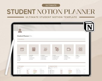 college assignment organizer Student Notion Planner | Notion Template, Academic Planner for Notion, Assignment Tracker, College Planner, Notion Dashboard, Plan, Vision