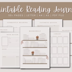 Printable Reading Journal | Minimal Reading Planner | Book Planner | Reading Tracker | Reading Log | Bookshelf | A4 A5 PDF Download | Books