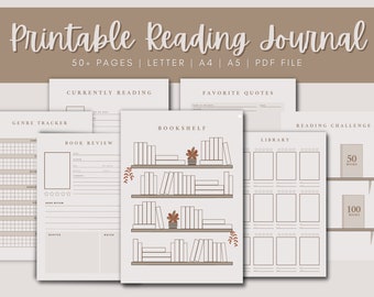 Printable Reading Journal | Minimal Reading Planner | Book Planner | Reading Tracker | Reading Log | Bookshelf | A4 A5 PDF Download | Books