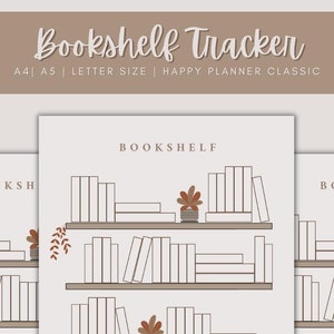 Book Tracker | Coloring Bookshelf Tracker | Printable Bookshelf | Reading Challenge | Reading Log | Digital Bookshelf | Planner and Journal