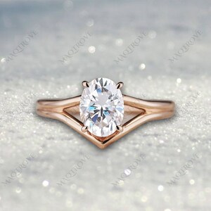 Oval Moissanit Ring 14K Goldring Solitär Ring Verlobungsring Ehering Diamant Ring Vorschlag Ring Geschenk für ihren Jahrestag Ring