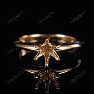 Sterling Silver Semi Mount Ring: Customizable Round Stone Collet