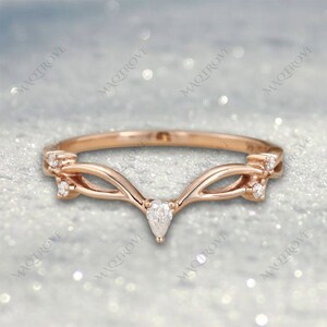 Eternity Band 14K Gold Band Moissanite Band Curved Wedding Band Stackable Band Bridal Band Dainty Diamond Band Engagement Ring Gift For Her