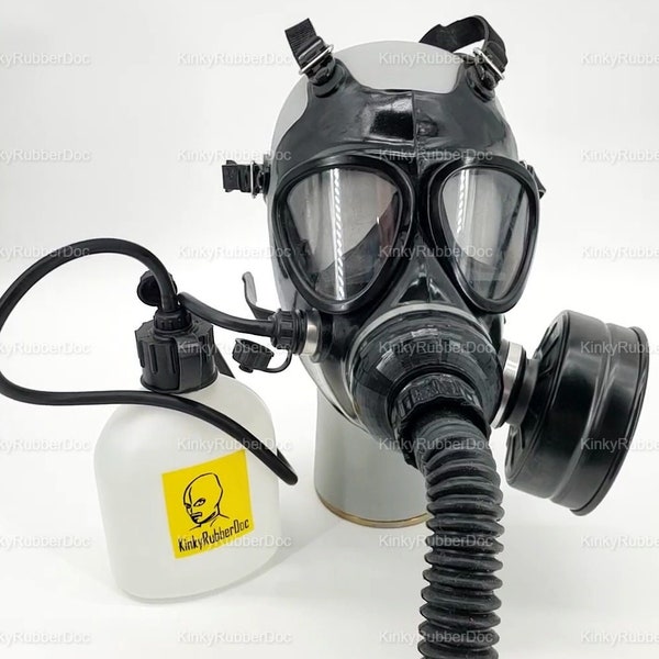 Gas Mask Drinking Connection. Sniff Tube Rubber Gear Vintage Military Suit Uniform Face coverege Latex Gear Hood Army Goggles GP5 S10 MF11