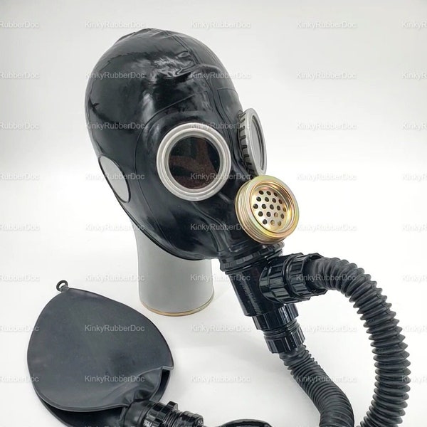 Gas Mask Upgraded Russian. Sniff tube Rubber Gear Vintage military suit Uniform Face coverage Latex Gear Hood Army Goggles GP5M S10 MF12