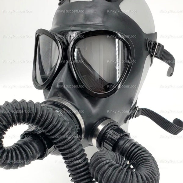 Rubber Gas Mask. Sniff tube Googles Gear corrugated Hose Vintage military suit Uniform Face coverege Latex Gear Hood Army MF11B GP5 S10 MF12
