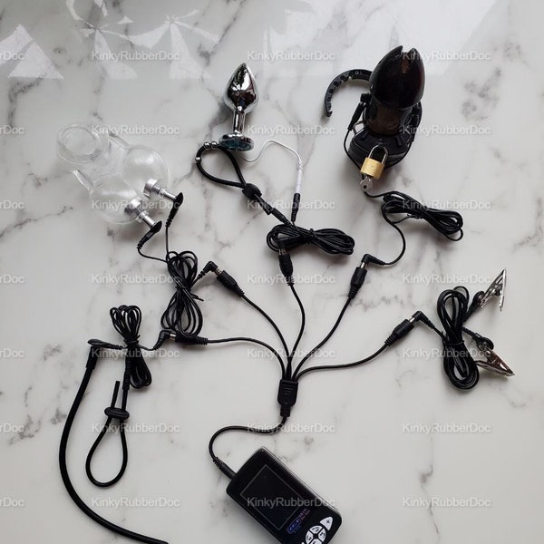 Modified Electro SET Penis Shock Stimulator Chastity Sounding Electric Plug. Adult Sex Toy CBT Cock Torture Gay Gimp Suit Slave Fetish Kinky