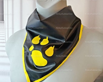 Cat Latex Bandana Scarf. Rubber Gear Gay Accessoires Collar Catsuit Sex Role Play Gimp Suit Pet Pony Sub Party Cruising Pride Outfit lesbian