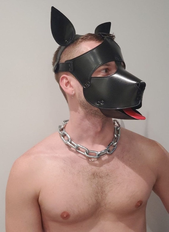 Bondage Porn Dog Toy - Puppy Erotic Leather Role Play Dog Mask With Ears for Fetish - Etsy Denmark