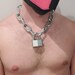 Chain and Padlock Zinc Plated Steel Collar. Gimp Sex Role Play Gay Sexy Boys Master BDSM Bondage Puppy Adult Fetish bodysuit Unisex Erotic 
