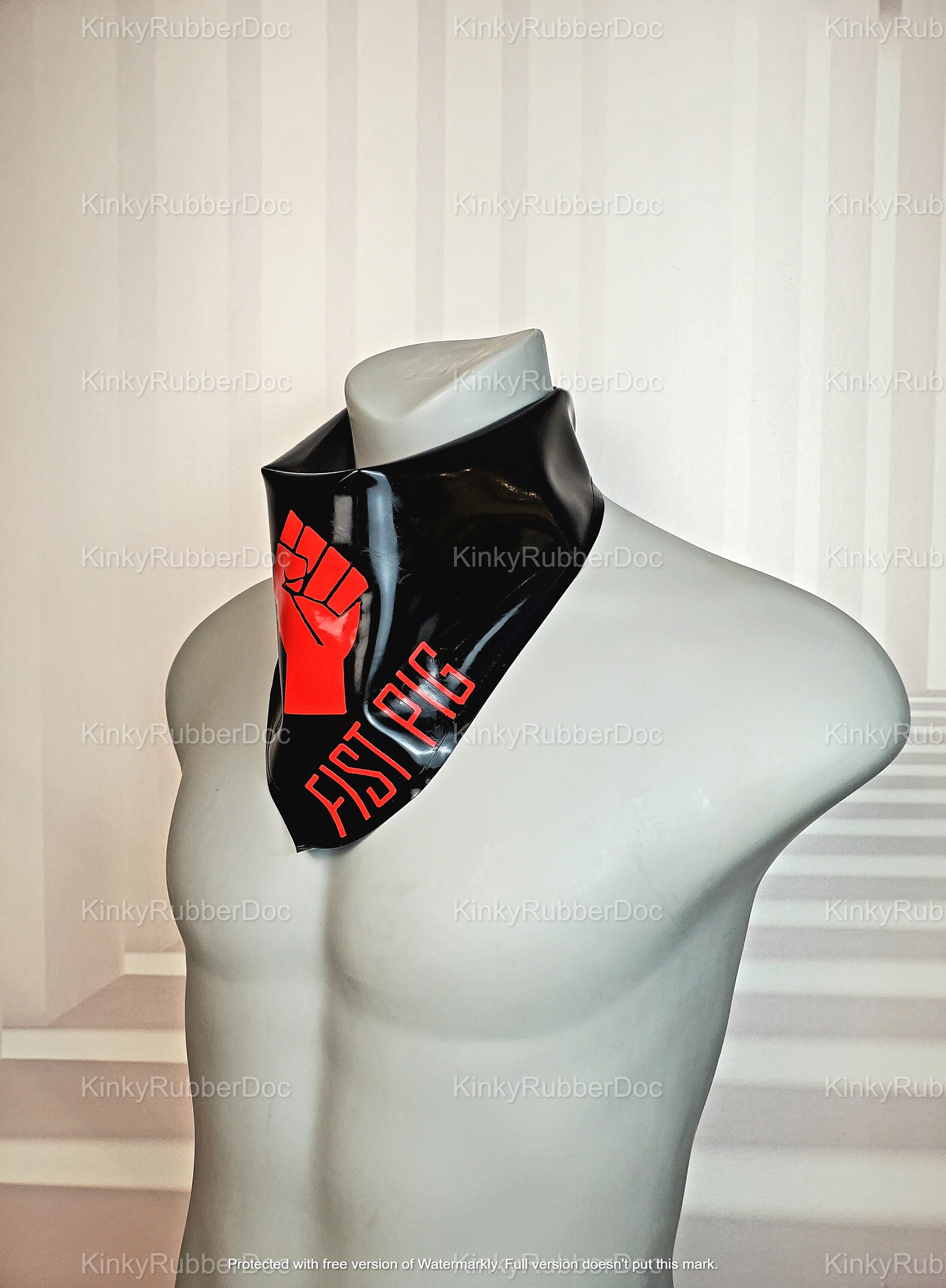 Latex Bandana Fist Pig Scarf. Rubber Gear Gay Accessoires Catsuit Sex Role Play Puppy Gimp Suit Unisex Sub Party Cruising Pride Outfit Pride