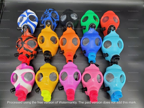 A Plastic Mask with Foam Rubber and Neon Paint