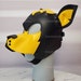 Leather Puppy Mask Hood Black Yellow. BDSM Bondage Headgear Gay Pupplay Dog Mask Fetish Hood Play Doggy Daddy Erotic Sex  Pup Gimp Suit Sex 