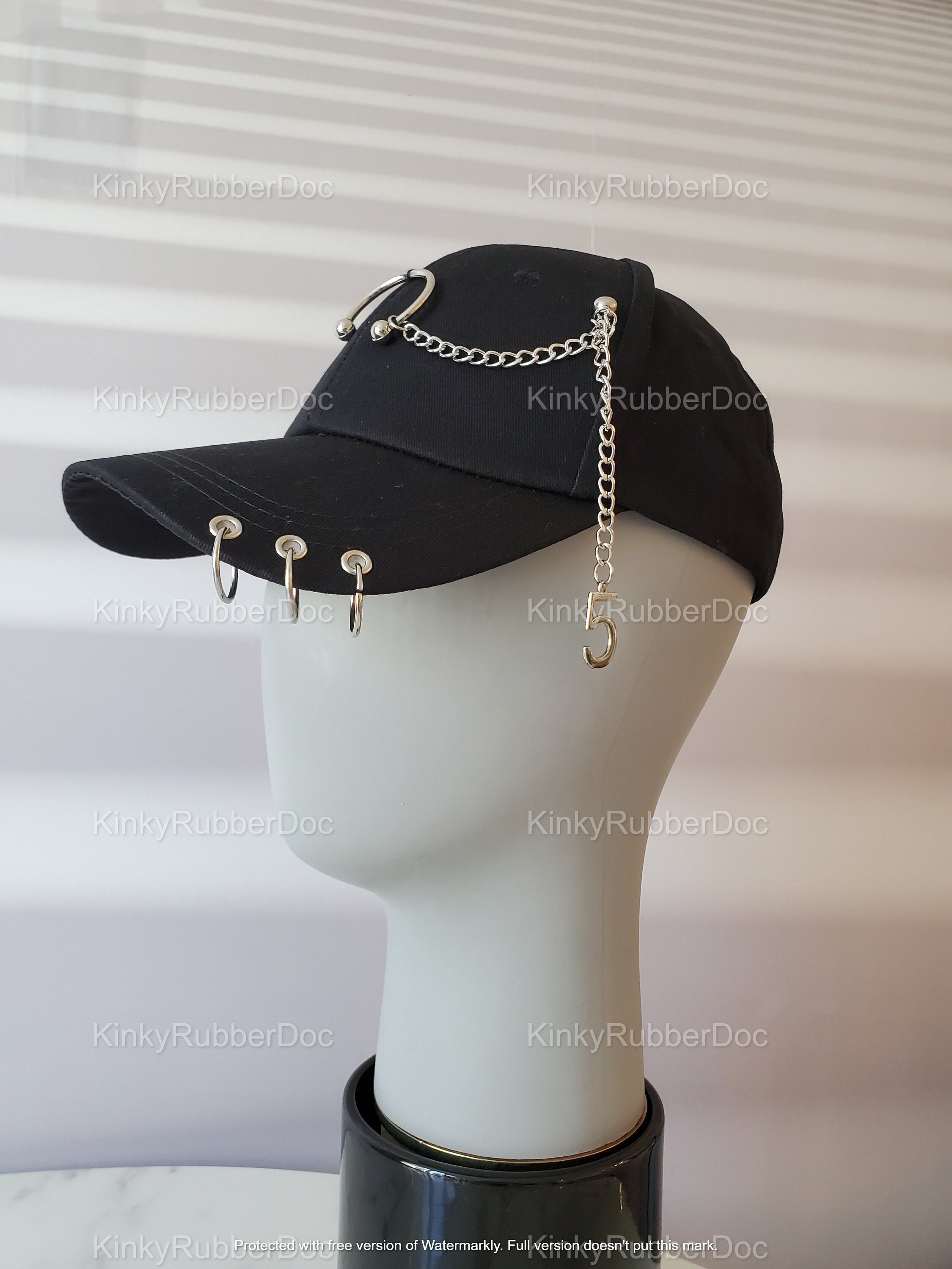 Zwarte Dop Met Kettingringen. Rock Fetish Gay Suit Gimp - Etsy Nederland
