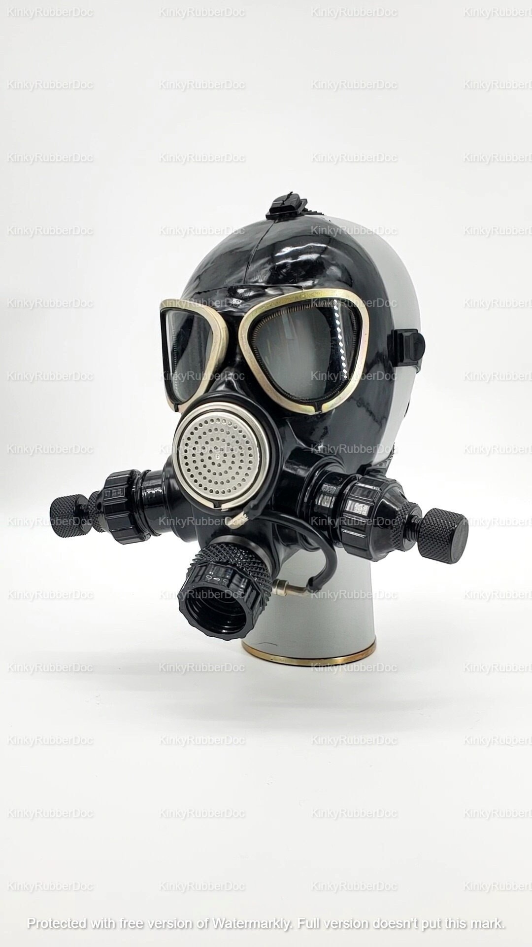 Vintage Gas Mask 2 Inputs. Sniff Rubber Gear Heavy Duty Military Suit