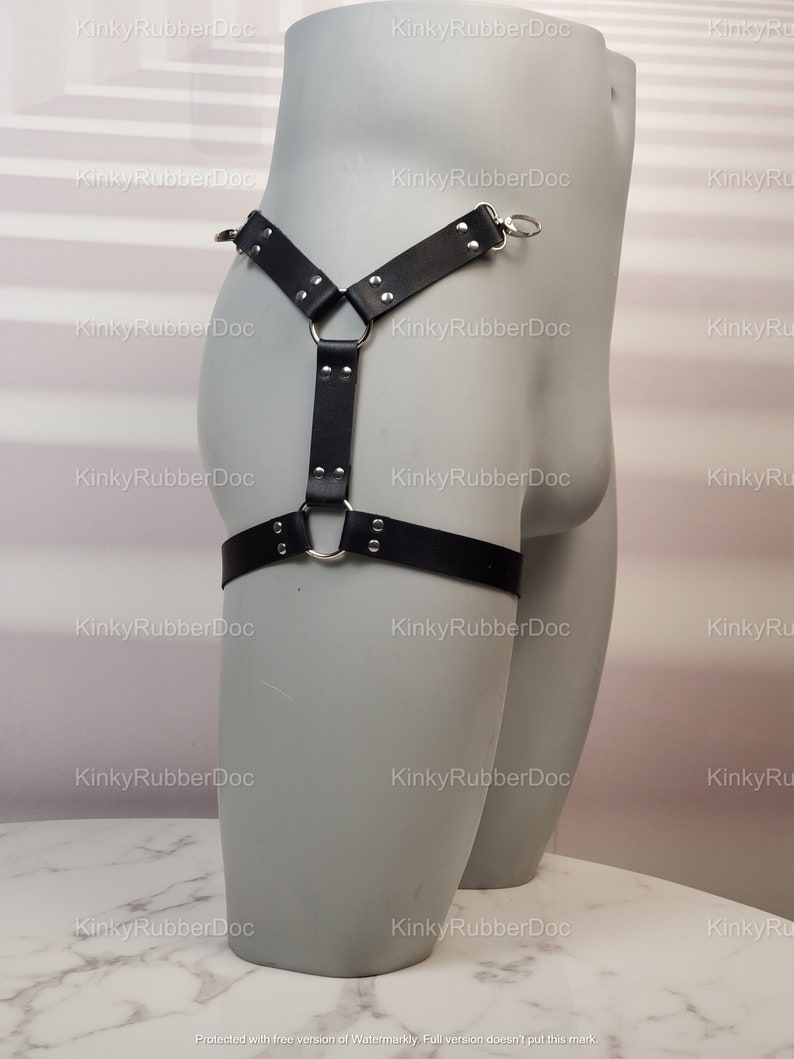 Leg Leather Harness. Bondage Outfit Costume Kinky Sex Pride Pup Domtop Erotic Gay BDSM Leather Shirt Fetish Rubber Gear Unisex Casual Pride 