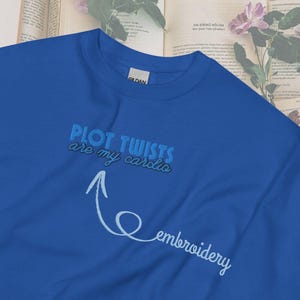 Embroidered Book Sweatshirt: Cozy Book Lover Crewneck
