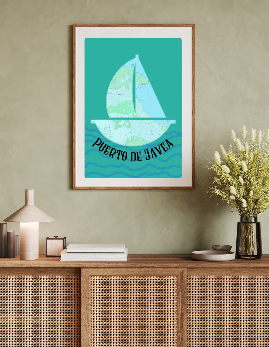 Javea Travel Wall Art Print Map Poster Wall Hanging Home Decor