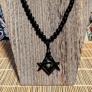 Masonic Square & Compass Gemstone Neck Piece