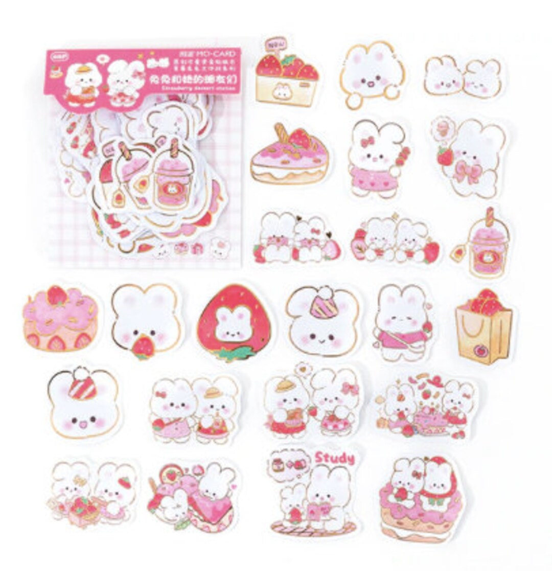 Sweet Gold Foiled Rabbit Stickers Foiled Stickers Kawaii - Etsy