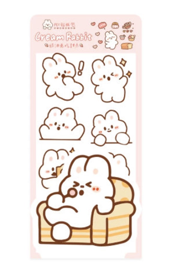 Clear Sticker Sheets Kawaii Stickers, Planner Stickers, Random Sticker  Packs, Bear and Bunny, Korean Stickers, Sticker Sheets, Deco 