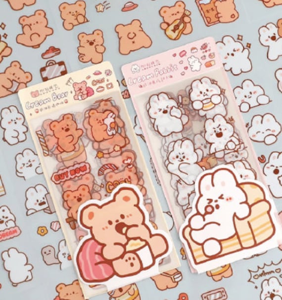 Kawaii Glitter Stickers korean stationery Sticker Aesthetic