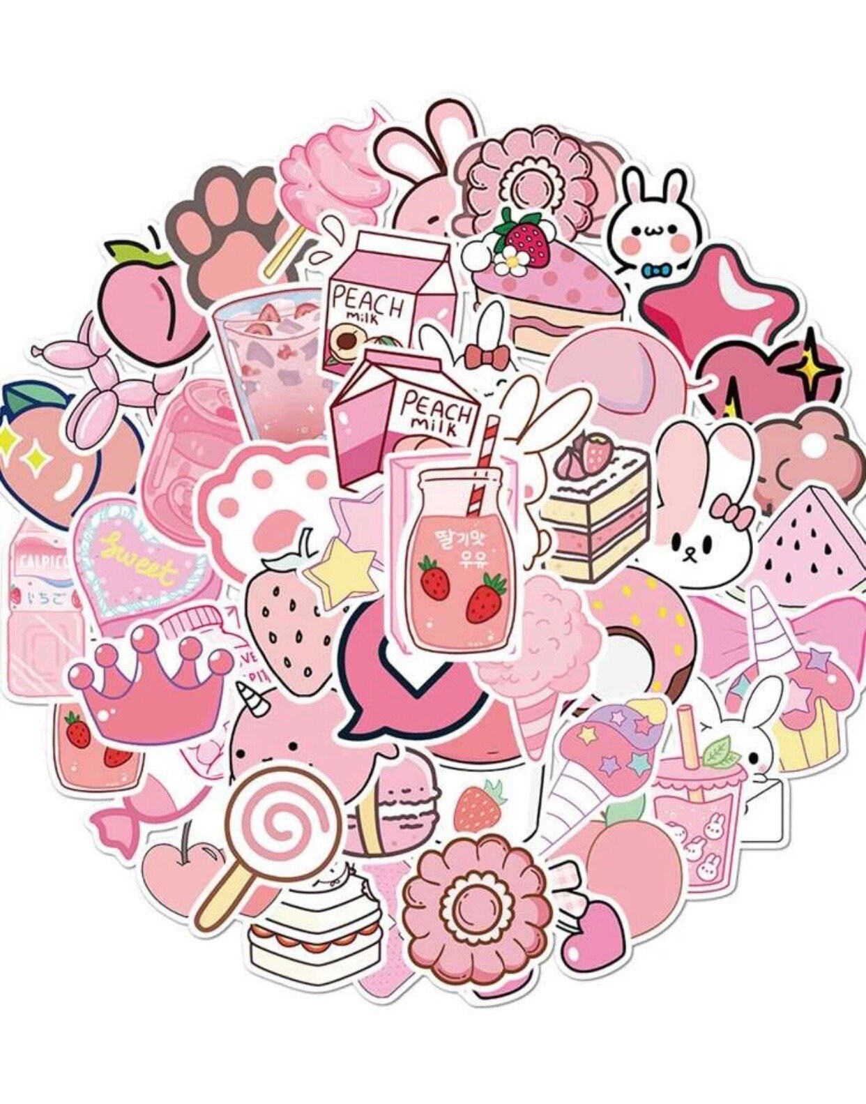 Strawberry Milk Kirby Parody Die Cut Sticker