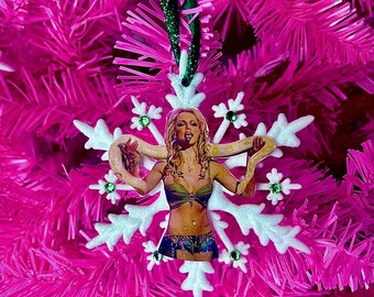 Britney Spears Snowflake Ornament Christmas Ornament Slave 4 U - Etsy