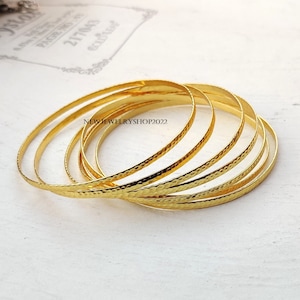 Thumb Gold Plated Bangle, Set Of 7 Days Bangle, Beautiful Bangle Amazing Bangle, Stacking Bangle marvelous Bangle, perfect For Christmas Set