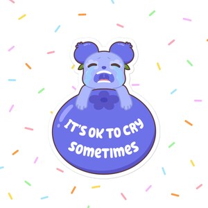 Não há problema em chorar o adesivo do urso azul