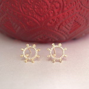 Gold Open Circle Earrings, 18K Gold Plated Earrings, Minimalist Earrings, Gold Dainty Earrings, Circle Stud Earrings, Tiny Earrings